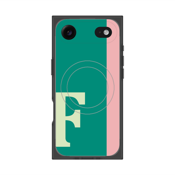 プレミアムスクエアケース with MagSafe［ オリジナル - initial color line - F green ］