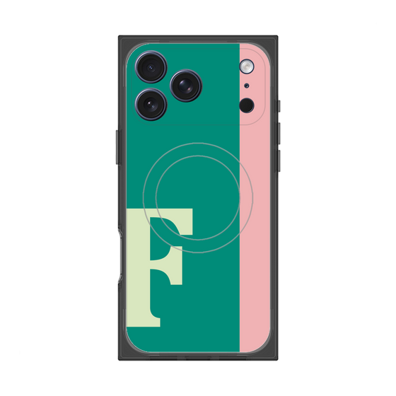 プレミアムスクエアケース with MagSafe［ オリジナル - initial color line - F green ］