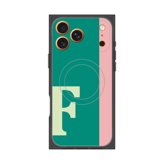 プレミアムスクエアケース with MagSafe［ オリジナル - initial color line - F green ］