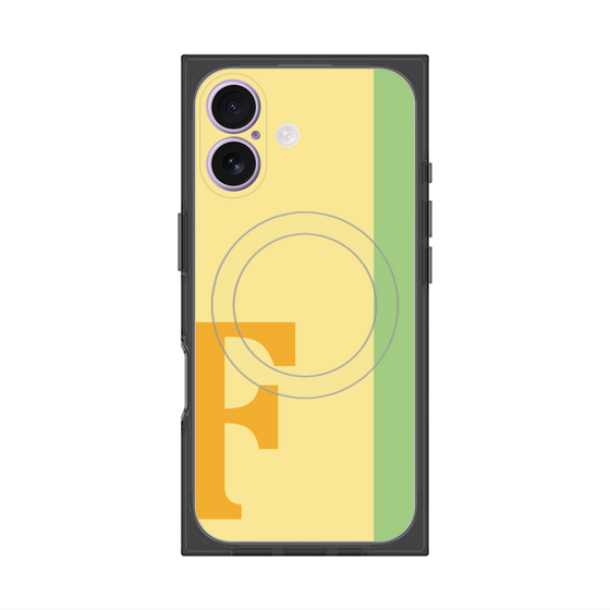 プレミアムスクエアケース with MagSafe［ オリジナル - initial color line - F yellow ］