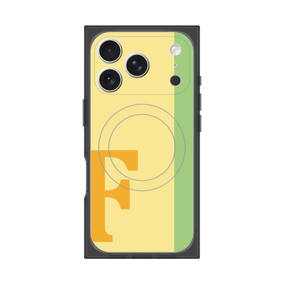 プレミアムスクエアケース with MagSafe［ オリジナル - initial color line - F yellow ］