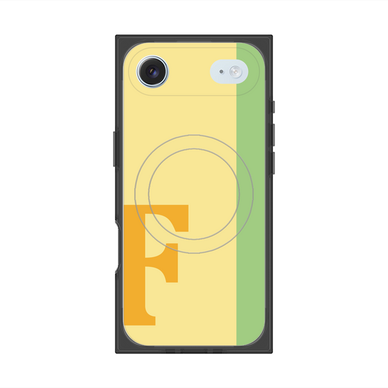 プレミアムスクエアケース with MagSafe［ オリジナル - initial color line - F yellow ］