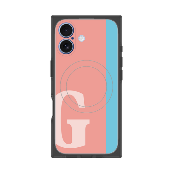 プレミアムスクエアケース with MagSafe［ オリジナル - initial color line - G pink ］