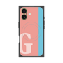 プレミアムスクエアケース with MagSafe［ オリジナル - initial color line - G pink ］