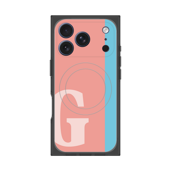 プレミアムスクエアケース with MagSafe［ オリジナル - initial color line - G pink ］