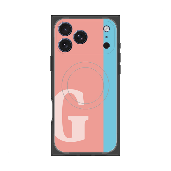 プレミアムスクエアケース with MagSafe［ オリジナル - initial color line - G pink ］