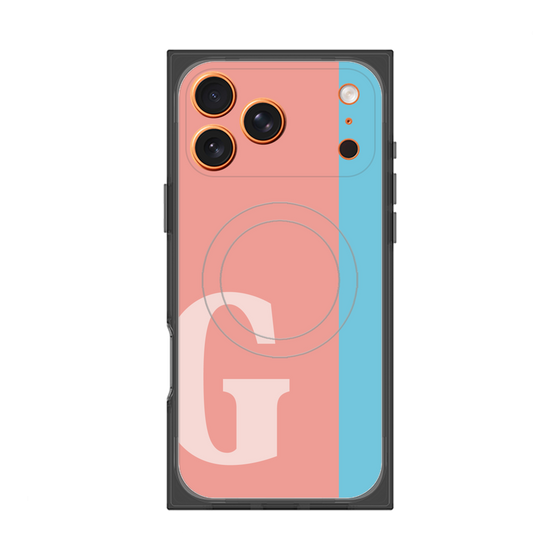 プレミアムスクエアケース with MagSafe［ オリジナル - initial color line - G pink ］