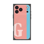 プレミアムスクエアケース with MagSafe［ オリジナル - initial color line - G pink ］