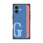 プレミアムスクエアケース with MagSafe［ オリジナル - initial color line - G blue ］