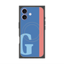 プレミアムスクエアケース with MagSafe［ オリジナル - initial color line - G blue ］