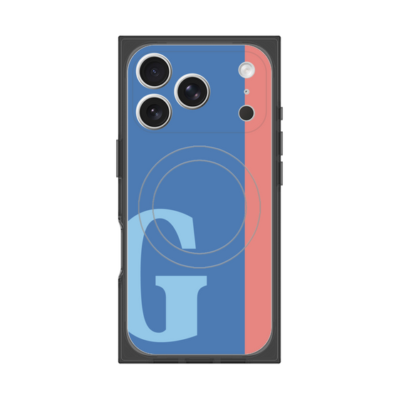 プレミアムスクエアケース with MagSafe［ オリジナル - initial color line - G blue ］