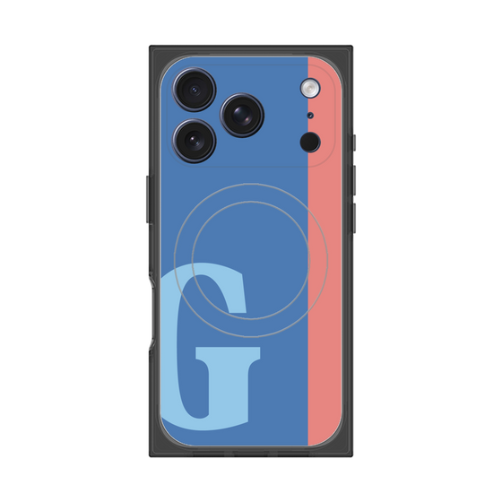 プレミアムスクエアケース with MagSafe［ オリジナル - initial color line - G blue ］