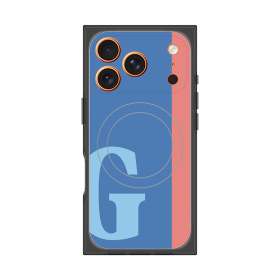 プレミアムスクエアケース with MagSafe［ オリジナル - initial color line - G blue ］