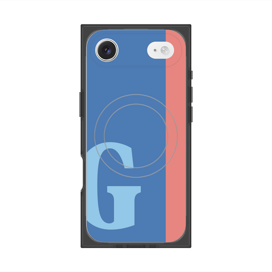 プレミアムスクエアケース with MagSafe［ オリジナル - initial color line - G blue ］