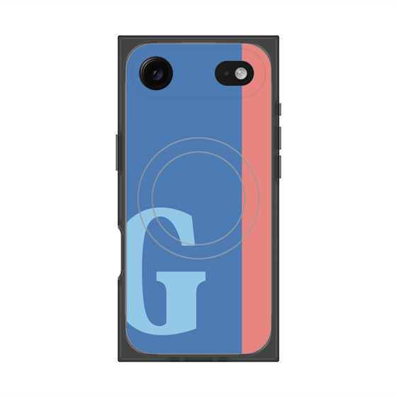 プレミアムスクエアケース with MagSafe［ オリジナル - initial color line - G blue ］