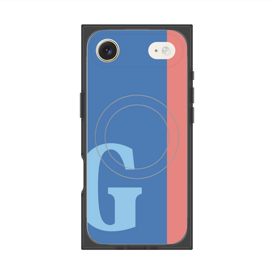 プレミアムスクエアケース with MagSafe［ オリジナル - initial color line - G blue ］