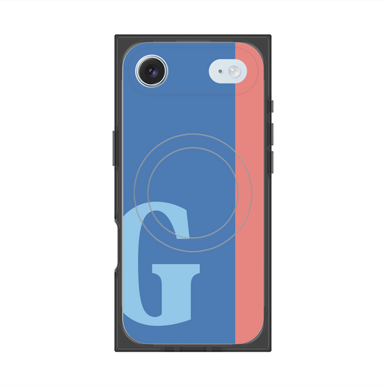 プレミアムスクエアケース with MagSafe［ オリジナル - initial color line - G blue ］