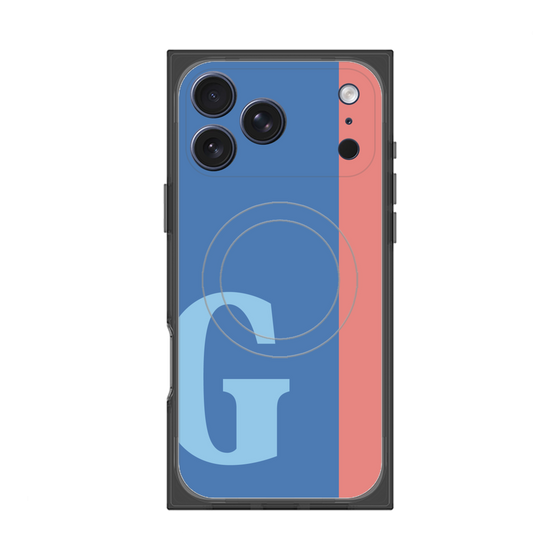 プレミアムスクエアケース with MagSafe［ オリジナル - initial color line - G blue ］