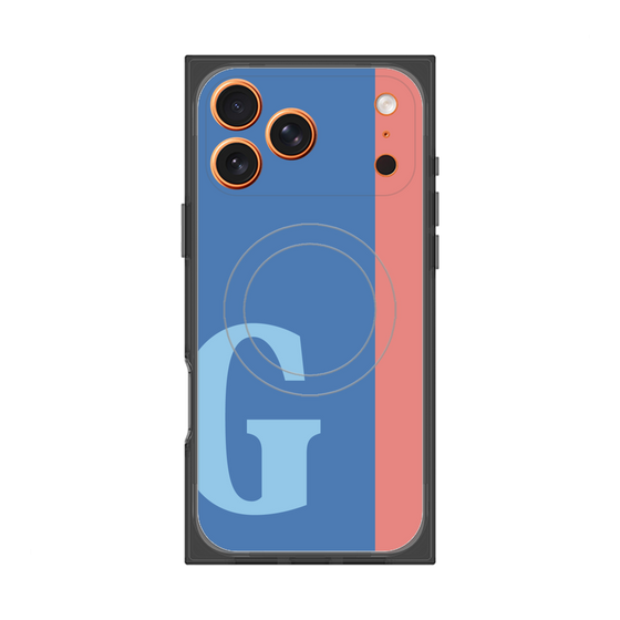 プレミアムスクエアケース with MagSafe［ オリジナル - initial color line - G blue ］