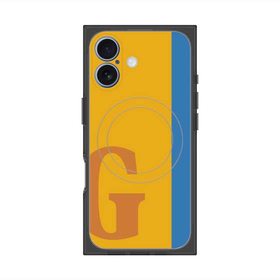 プレミアムスクエアケース with MagSafe［ オリジナル - initial color line - G orange ］
