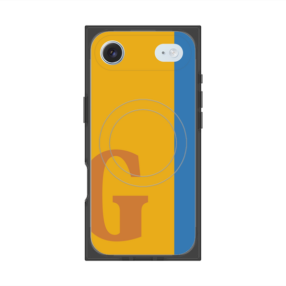 プレミアムスクエアケース with MagSafe［ オリジナル - initial color line - G orange ］