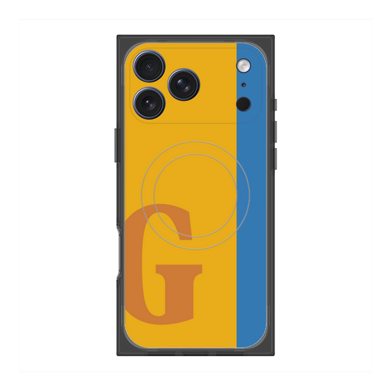 プレミアムスクエアケース with MagSafe［ オリジナル - initial color line - G orange ］