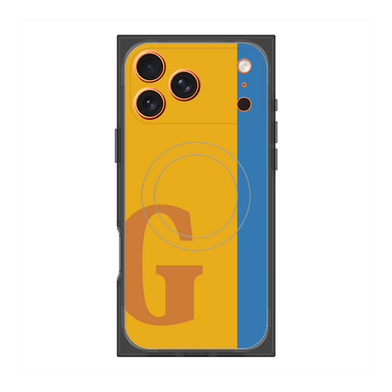 プレミアムスクエアケース with MagSafe［ オリジナル - initial color line - G orange ］