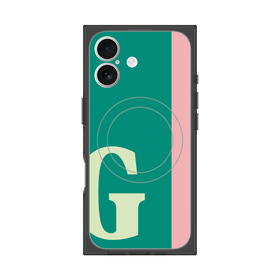 プレミアムスクエアケース with MagSafe［ オリジナル - initial color line - G green ］