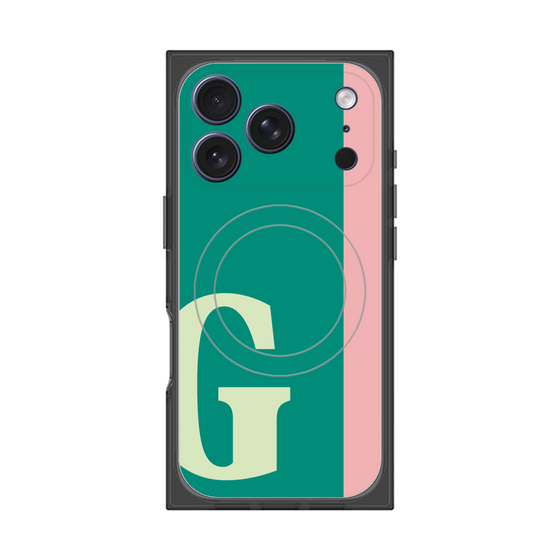 プレミアムスクエアケース with MagSafe［ オリジナル - initial color line - G green ］