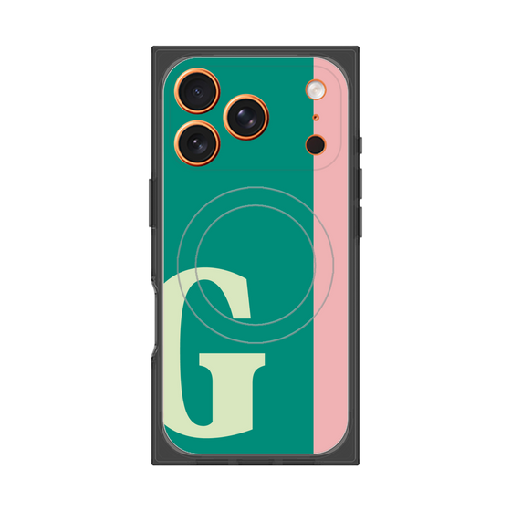 プレミアムスクエアケース with MagSafe［ オリジナル - initial color line - G green ］
