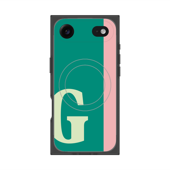 プレミアムスクエアケース with MagSafe［ オリジナル - initial color line - G green ］