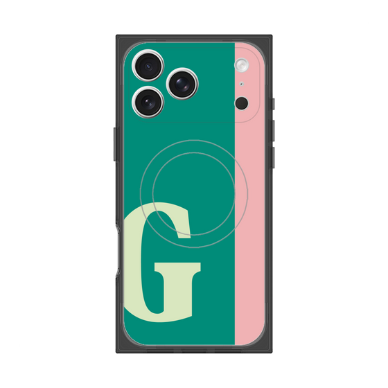 プレミアムスクエアケース with MagSafe［ オリジナル - initial color line - G green ］