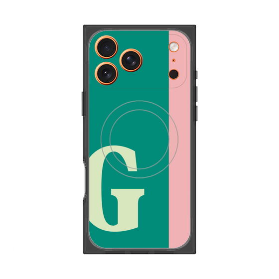 プレミアムスクエアケース with MagSafe［ オリジナル - initial color line - G green ］