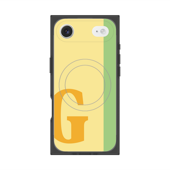プレミアムスクエアケース with MagSafe［ オリジナル - initial color line - G yellow ］