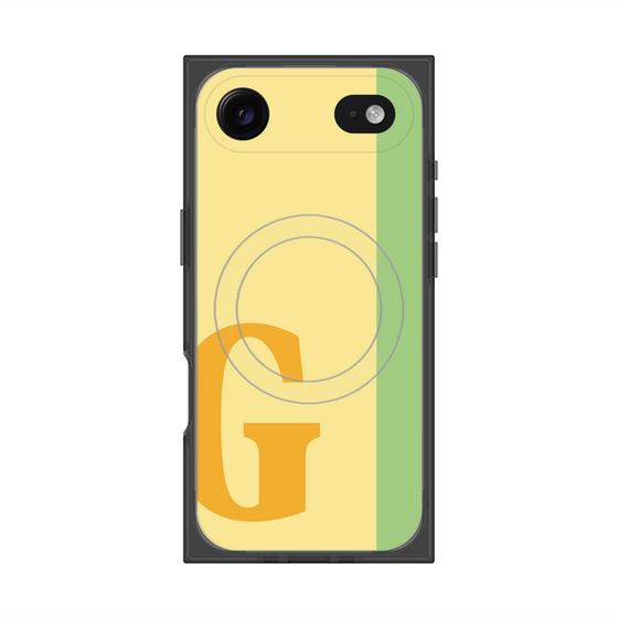 プレミアムスクエアケース with MagSafe［ オリジナル - initial color line - G yellow ］