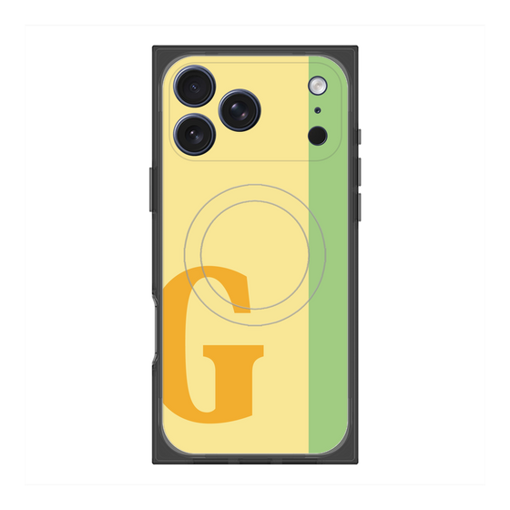 プレミアムスクエアケース with MagSafe［ オリジナル - initial color line - G yellow ］