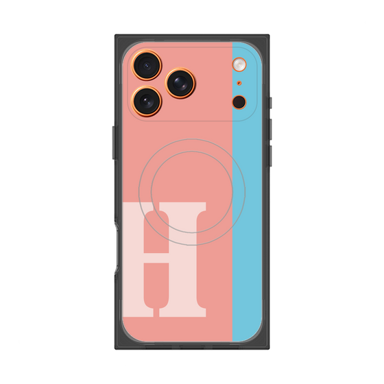 プレミアムスクエアケース with MagSafe［ オリジナル - initial color line - H pink ］