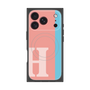 プレミアムスクエアケース with MagSafe［ オリジナル - initial color line - H pink ］