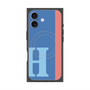 プレミアムスクエアケース with MagSafe［ オリジナル - initial color line - H blue ］