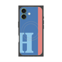 プレミアムスクエアケース with MagSafe［ オリジナル - initial color line - H blue ］