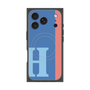 プレミアムスクエアケース with MagSafe［ オリジナル - initial color line - H blue ］