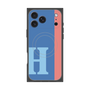 プレミアムスクエアケース with MagSafe［ オリジナル - initial color line - H blue ］