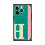 プレミアムスクエアケース with MagSafe［ オリジナル - initial color line - H green ］