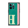 プレミアムスクエアケース with MagSafe［ オリジナル - initial color line - H green ］