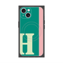 プレミアムスクエアケース with MagSafe［ オリジナル - initial color line - H green ］