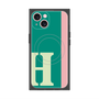 プレミアムスクエアケース with MagSafe［ オリジナル - initial color line - H green ］