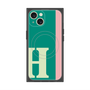 プレミアムスクエアケース with MagSafe［ オリジナル - initial color line - H green ］