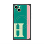 プレミアムスクエアケース with MagSafe［ オリジナル - initial color line - H green ］