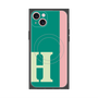 プレミアムスクエアケース with MagSafe［ オリジナル - initial color line - H green ］