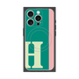 プレミアムスクエアケース with MagSafe［ オリジナル - initial color line - H green ］